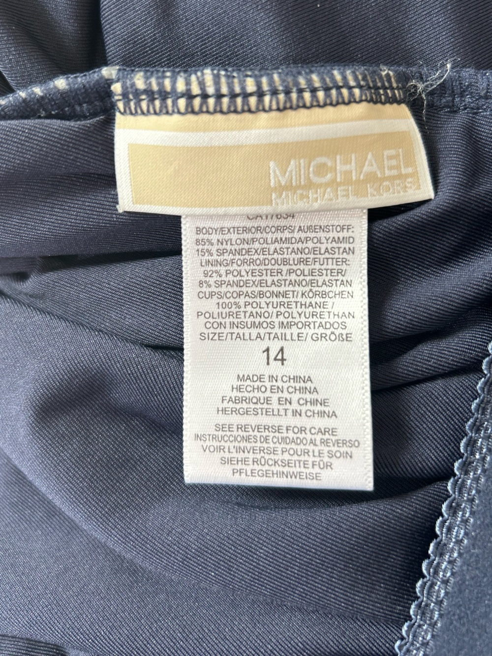 Michael Kors Nautical Twisted Rope Off The Shoulder One Piece Swimsuit Size 14 - Picture 5 of 9